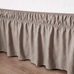 MEILA Wrap Around Elastic Bed Skirt for Queen & King Beds, 12" Drop, Taupe - Image 5