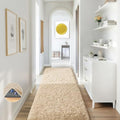 Ophanie 2x8 Runner Rug for Hallway,Upgrade Non-Slip Fluffy Soft Bedside Rugs,Bedroom Living Room Beige Shaggy Carpet for Kids Girls Boys Dorm Nursery Home Decor Aesthetic with Over 99 pcs Pile fibers by Ophanie