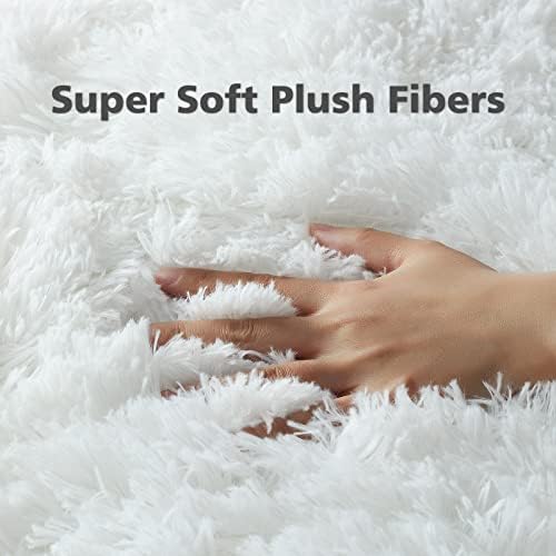 Ophanie Upgrade White Rugs for Bedroom, 4x6 Feet, Shaggy Soft Area Rug, Non-Slip Indoor Floor Carpet for Living Room, Kids Baby Girls Teen Dorm Home Decor Aesthetic, Nursery. - Image 2