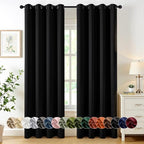 MIULEE Blackout Curtains for Bedroom 2 Panels 50 x 84 Inch Long Black by MIULEE