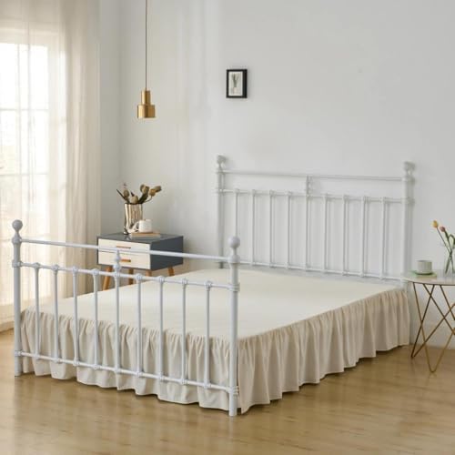 Bed Skirt Queen Size Ruffled Bed Skirts with Split Corners - Image 3
