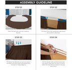 Wrap Around Queen Bed Skirt, Easy Fit Elastic Belt, 16 Inch Drop, Brown - Image 5