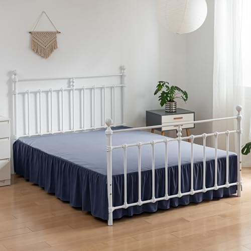 Bed Skirt Twin Size Ruffled Bed Skirts with Split Corners - Image 2