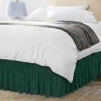 Wrap Around Queen Bed Skirt, Easy Fit Elastic Belt, 16 Inch Drop, Emerald by UTOPIABEDDING