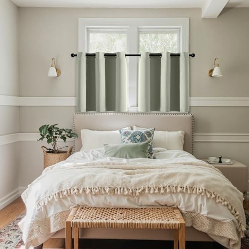MIULEE Blackout Curtains for Bedroom 2 Panels 40 x 36 Inch Long Sage Green - Image 7