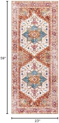 Yamaziot Washable Runner Rug, 2x5 Non-Slip Boho Vintage Hallway Kitchen Rug - Image 2