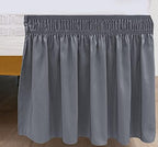 Wrap Around Full Size Bed Skirt Split Corners 15" Drop-Elastic Dust Ruffle - Image 4