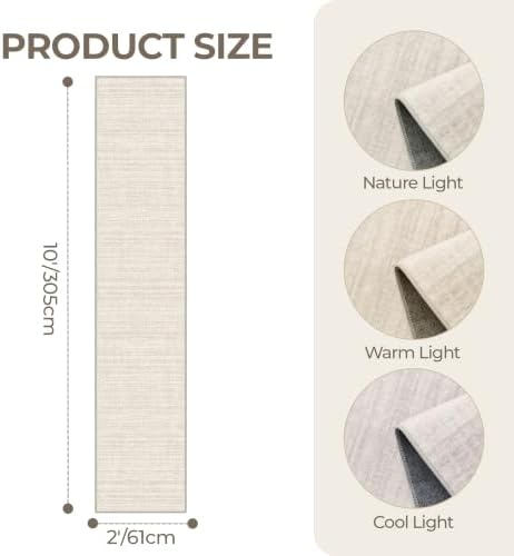 2x10 Runner Rug Non Slip,Washable Hallway Runner Rug,Beige - Image 2