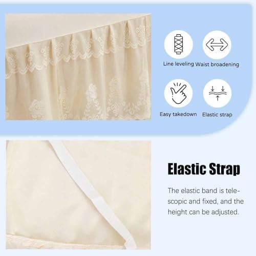 Double Lace Bed Skirt for King Bed - 17in. Drop, Easy Fit Ruffle Bedskirt Wrap Around Bed Skirt, Anti Wrinkle & Fade Resistant - Image 7