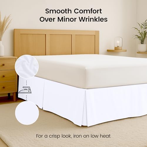 Utopia Bedding Full Bed Skirt - Soft Quadruple Pleated Ruffle - Easy Fit with 16 Inch Tailored Drop - Hotel Quality, Shrinkage and Fade Resistant, White - Image 6