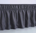 MEILA Wrap Around Bed Skirt for Queen & King Beds, 16" Drop, Dark Grey - Image 3