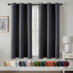 MIULEE Blackout Curtains for Bedroom 2 Panels 40 x 45 Inch Long Dark Grey by MIULEE