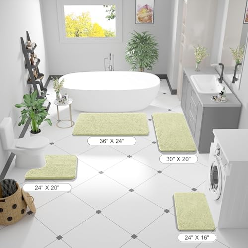 OLANLY Bathroom Runner Rugs 44x24, Soft Absorbent Chenille Bath Rugs, Rubber Backing Quick Dry, Machine Washable Long Bath Mats for Bathroom Floor, Tub and Shower, Home Decor Accessories, Vanilla - Image 3
