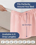 CGK Wrap Around Bed Skirt - College Dorm Room - 12" Inch, Twin/Twin XL - Image 4