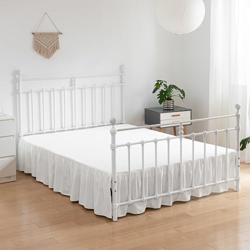 Bed Skirt Twin Size Ruffled Bed Skirt with Split Corners - Image 2