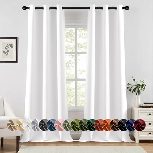 MIULEE Blackout Curtains for Bedroom 2 Panels 40 x 96 Inch Long Pure White by MIULEE