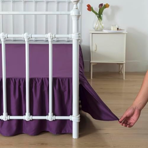Bed Skirt Queen Size Ruffled Bed Skirts with Split Corners - Image 2