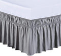 MEILA Wrap Around Elastic Bed Skirt for Twin & Full Beds, 16" Drop, Grey by MEILA