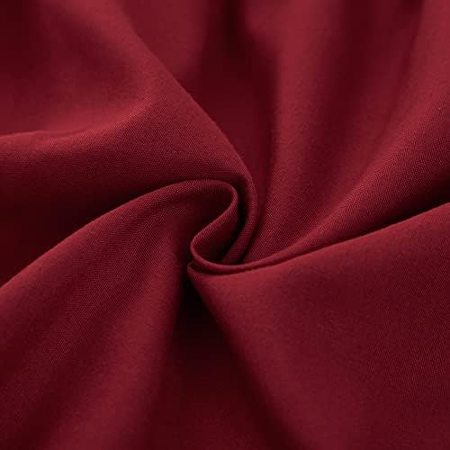 MEILA Wrap Around Bed Skirt for Queen & King Beds, 18" Drop, Burgundy - Image 5