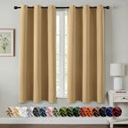 MIULEE Blackout Curtains for Bedroom 2 Panels 40 x 54 Inch Long Gold by MIULEE