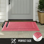 HIYARD Sturdy Front Door Mat, Absorbent Muddy Dirt Resist Welcome Door Mats Outdoor Indoor, Stain and Fade Resistant, Non-Slip Backing Entry Mat Low Profile Doormat for Entryway, 36×24, Pink - Image 6