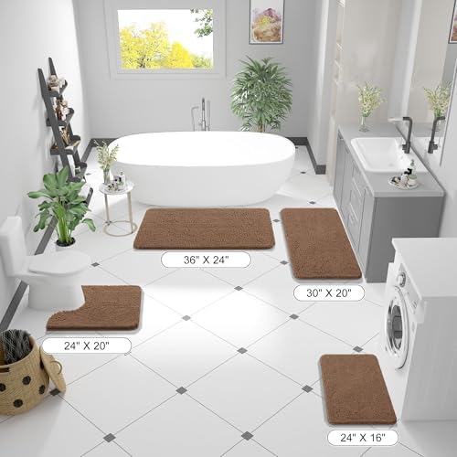 OLANLY Large Bathroom Rugs 50x30, Extra Soft Absorbent Chenille Bath Rugs - Image 2