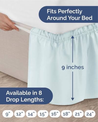 CGK Wrap Around Bed Skirt - College Dorm Room - 9" Inch, Twin/Twin XL - Image 4