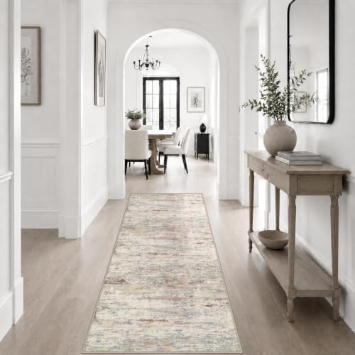 2x6 Washable Runner Rug：Modern Abstract Kitchen Soft Carpet Taupe - Image 5