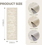 2x6 Runner Rug Non Slip,Washable Hallway Runner Rug,Beige - Image 2