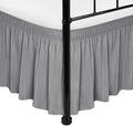 Wrap Around Bed Skirt Split Corners Twin & Twin XL-Dorm Elastic Dust Ruffle by Biscaynebay