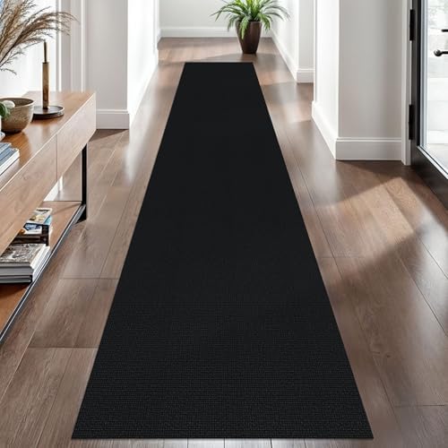 EARTHALL Washable Runner Rug, Non Slip Hall Runner, 2x10 Ft, Black Heather - Image 6