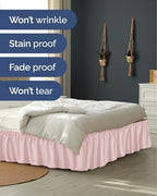 CGK Wrap Around Dust Ruffle Bed Skirt - Queen Size, 9" Inch, Lavender Pink - Image 5