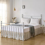 Bed Skirt Twin Size Ruffled Bed Skirts with Split Corners - Image 5
