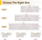 RELEANY Washable Runner 2'x10' Abstract Area Rug for Hallway Gray Pink - Image 2