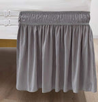 Wrap Around Queen Size Bed Skirt Split Corner 12" Drop-Elastic Dust Ruffle - Image 3
