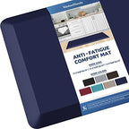 KitchenClouds Kitchen Mat Cushioned Anti Fatigue Kitchen Rug 0.8inch Waterproof Non Slip Kitchen Rugs and Mats Standing Desk Mat Comfort Floor Mats for Kitchen Sink Office (17.3"x39",Blue) by KitchenClouds
