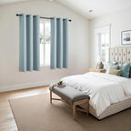 MIULEE Blackout Curtains for Bedroom 2 Panels 40 x 45 Inch Long Slate Blue - Image 6