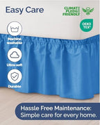 CGK Wrap Around Dust Ruffle Bed Skirt - King Size, 12" Inch, Royal Blue - Image 6