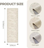3x12 Runner Rug Non Slip,Washable Hallway Runner Rug,Beige - Image 2