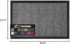 GORILLA GRIP WeatherMAX Door Mat, Indoor Outdoor Use, 60x24, Silver Chevron - Image 2