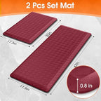 TranquilRelax 4/5 Inch Anti Fatigue Kitchen Mats for Floor, Burgundy - Image 2