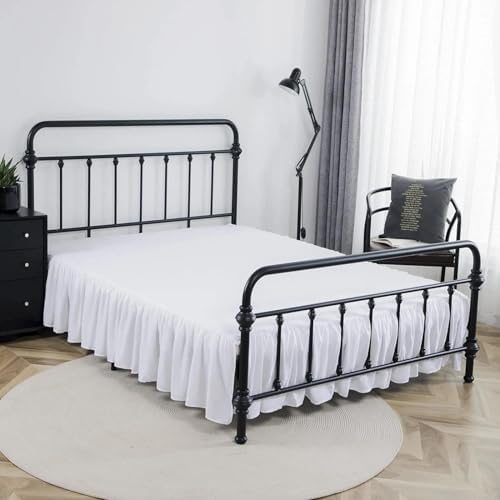Bed Skirt Twin Size Ruffled Bed Skirt with Split Corners - Image 2