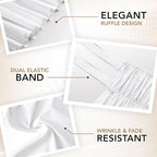 Wrap Around King Bed Skirt, Easy Fit Elastic Belt, 16 Inch Drop, White - Image 6
