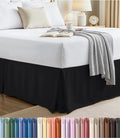 King Size Pleated Bed Skirt, Hides Under-Bed Storage 16 Inch Drop, Black by UTOPIABEDDING