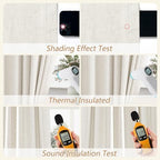 Guken 100% Blackout Linen Curtains 94 Inch Long for Bedroom 2 Panels Cream - Image 4