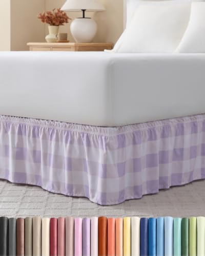 CGK Wrap Around Dust Ruffle Bed Skirt - Full Size, 12" Inch, Mauve by CGKUnlimited