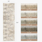 2X10 Area Rug for Hallways, Gold Abstract Washable Non-Slip Runner Rugs - Image 2