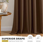 MIULEE Blackout Curtains for Bedroom 2 Panels 40 x 45 Inch Long Brown - Image 5
