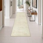 2.6x8 Washable Runner Rug：Modern Abstract Kitchen Soft Carpet Beige by FXRHLP