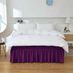 MEILA Wrap Around Elastic Bed Skirt for Twin & Full Beds, 16" Drop, Purple - Image 7